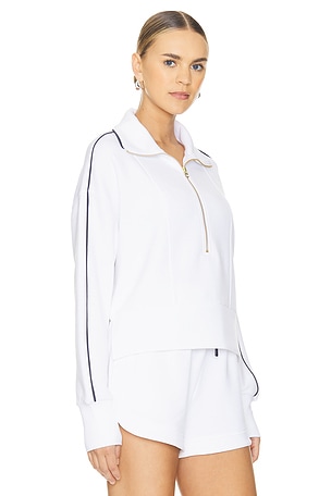 Varley Davenport Half Zip Sweatshirt in White