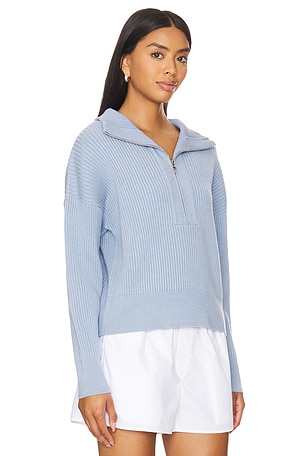 Varley Janie Half Zip Knit Sweater in Blue