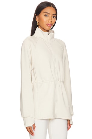 Varley Ailsa Zip Through Midlayer Sweater in Cream