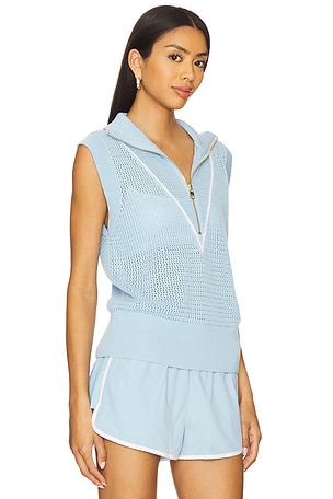 Varley Allena Half Zip Vest in Blue