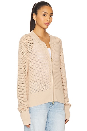 Varley Lai Lightweight Knit Jacket in Beige