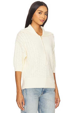 Varley Arney Half Zip Polo in Ivory