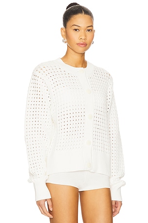 Varley Bettina Textured Knit Jacket in White