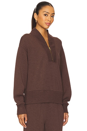 Varley Sally Half Zip Sweatshirt in Brown