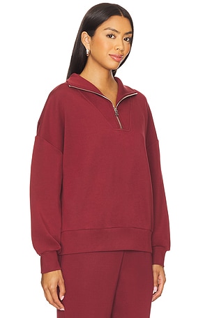 Varley Hawley Half Zip Sweatshirt in Burgundy