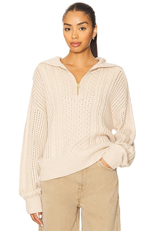 Camello Relaxed Cable Half Zip Sweater Varley