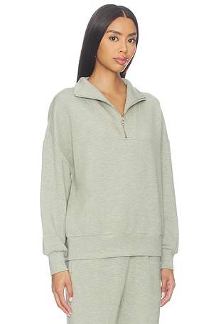 Varley Hawley Half Zip Sweatshirt in Sage