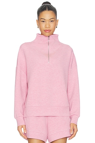 Varley Hawley Half Zip Sweater in Rose