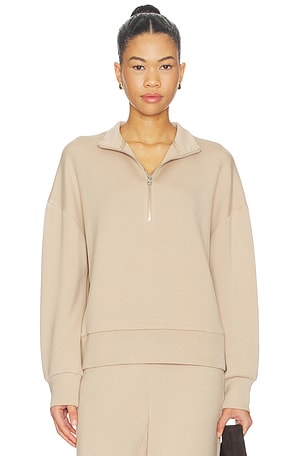 Varley Mavis Mock Neck Sweatshirt in Tan
