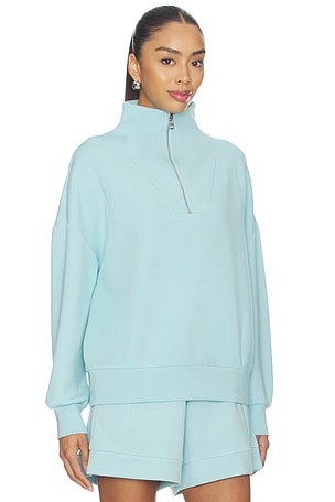 Varley Hawley Half Zip Sweater in Baby Blue