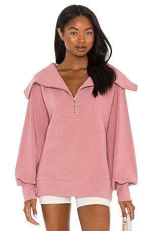 MONROW Supersoft Zip Up Hoodie in Hot Pink