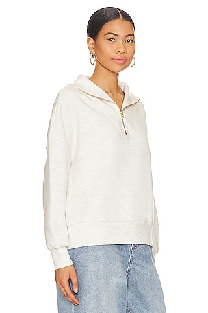 Varley Hawley Half Zip Sweatshirt in Ivory