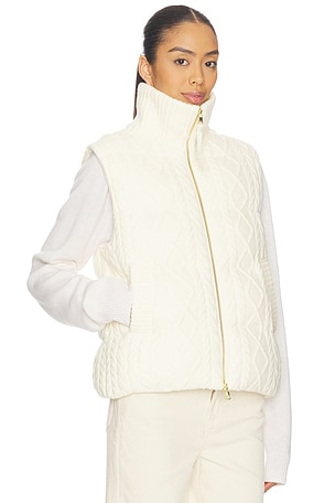 Varley Irina Cable Knit Gilet in Cream. Size XS. Also