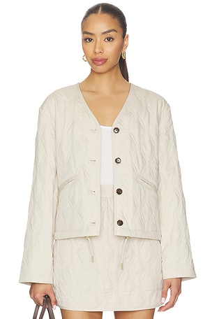 Varley Saba Quilted Jacket in Ivory