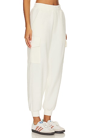 Varley Samson Relaxed Fleece Pant in Ivory