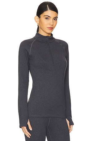 Varley Always Warm Base Layer Half Zip Top in Charcoal