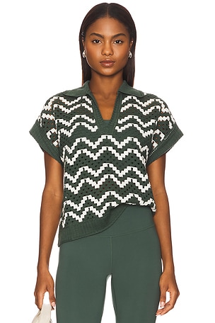 Joelle Crochet Polo Top Varley