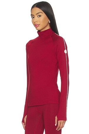Varley Always Warm Mock Neck Baselayer Top in Burgundy