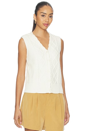 Varley Tatyana Cable Knit Vest Top in Ivory