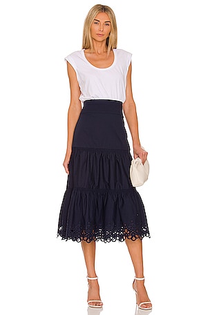 Veronica Beard Amaia Dress in White & Navy | REVOLVE
