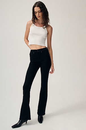 Beverly Skinny Flare Jeans in Black Veronica Beard