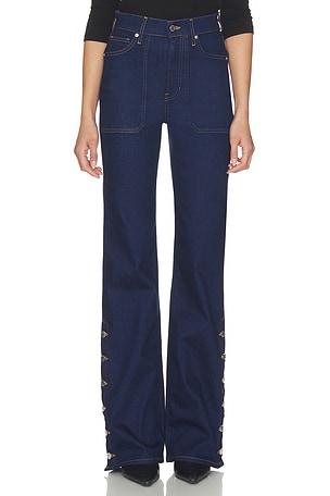 Veronica Beard Crosbie High Rise Wide Leg Jeans en Bleu