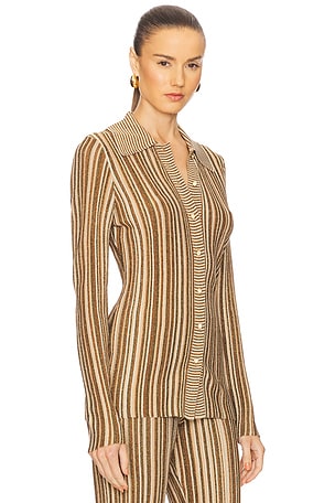 Veronica Beard Landon Cardigan in Metallic Neutral,Brown