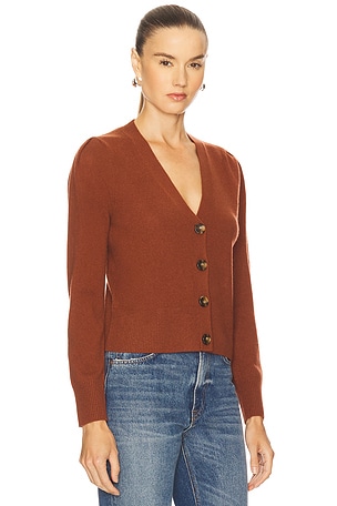 Veronica Beard Solene Cashmere Cardigan in Brown