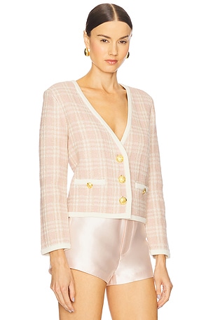 Veronica Beard Claudine Knit Jacket in Pink