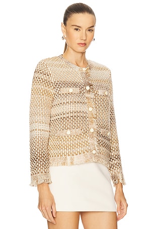 Veronica Beard Sariyah Knit Jacket in Beige