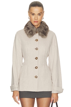 Severine Dickey Coat With Collar Veronica Beard
