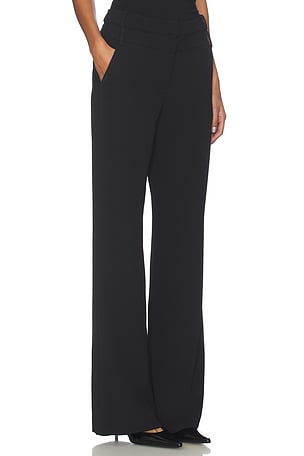 Veronica Beard Tonelli Pant With Double Waist in Black