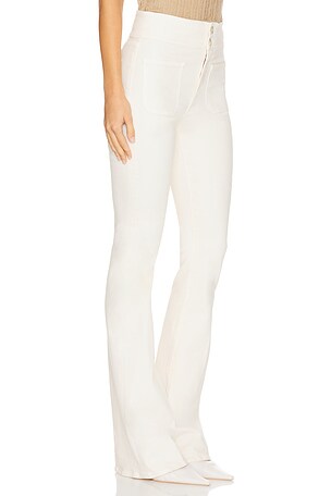 Veronica Beard Beverly Skinny Flare Pant in Cream