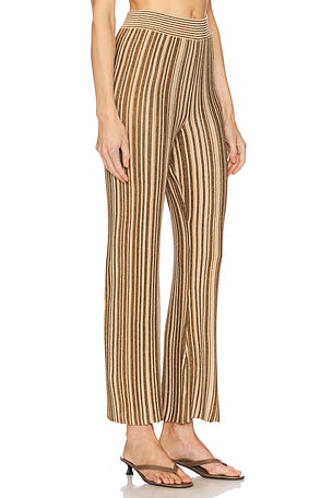 Veronica Beard Massaro Pant in Metallic Neutral,Brown