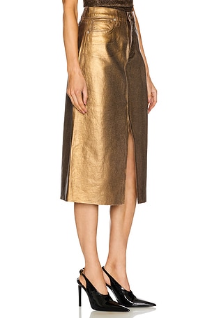 Veronica Beard Victoria Midi Skirt in Metallic Gold