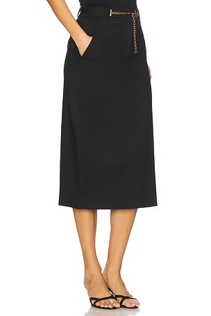 Veronica Beard Hoffman Skirt With Belt in Black