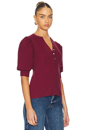 Veronica Beard Coralee Top in Burgundy