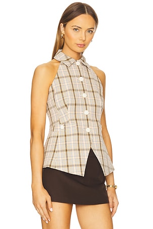 Veronica Beard Orlinda Vest in Neutral,Tan