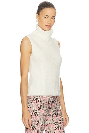 Veronica Beard Mazzy Brushed Cashmere Shell in Ivory. Size XL. Also
