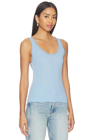 Veronica Beard Birke Knit Tank Top in Baby Blue