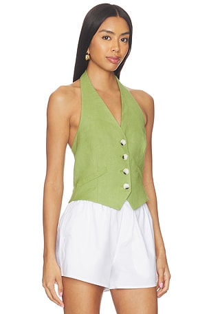 Veronica Beard Arabella Vest Top in Green