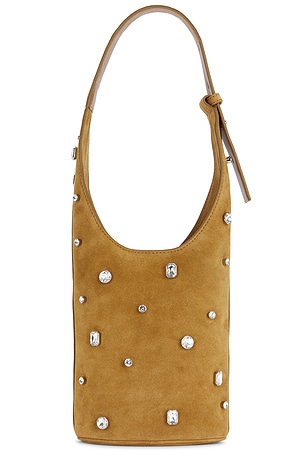 Veronica Beard Small Crystal Seau Bag in Brown