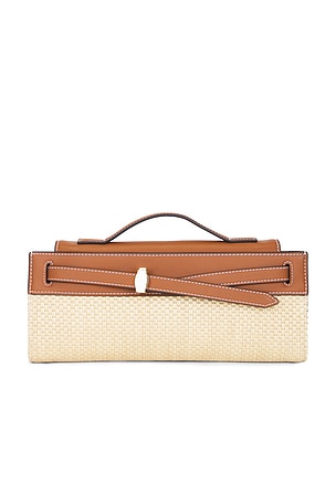 Veronica Beard Raffia Dash Clutch in Neutral,Tan