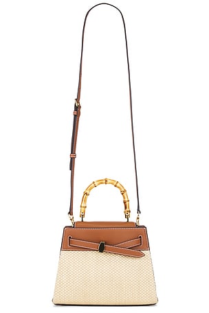 Raffia Dash Top Handle Bag Veronica Beard
