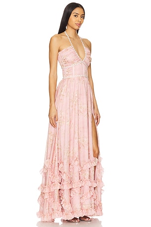 V. chapman vestido largo scarlette en color rubor