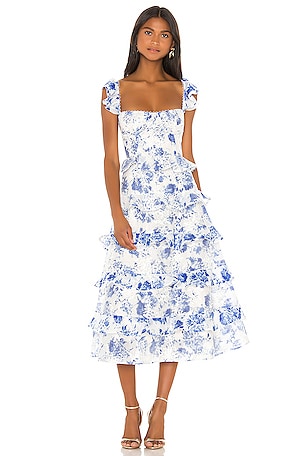 V. Chapman Maribelle Dress in French Blue Floral