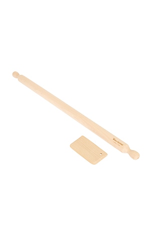 Beechwood Long Rolling Pin & Pasta Scraper Verve Culture