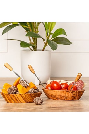 Verve Culture Set Of 6 Olivewood Aperitivo Forks