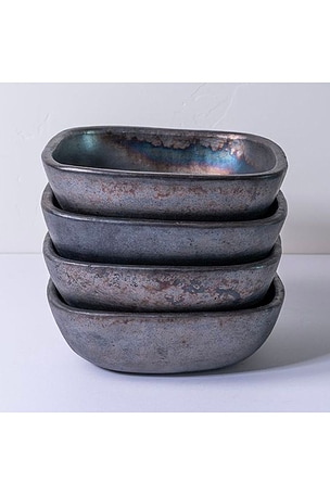 Verve Culture Set Of 4 Longpi Large Bowl in Black