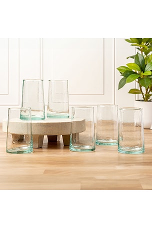 Verve Culture Tall Moroccan Cone Glassware Set Of 6 in Neutral